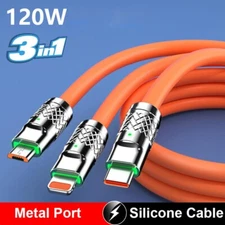 3in1 Multi FAST CHARGER USB Charging Cable For Android & Type C/micro