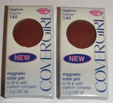 2-Pack of Covergirl Lipgloss #140 Hipster Lip Gloss Magnetic Pot Cover Girl