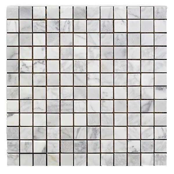 Piso de patio cuadrado blanco y azulejos de la pared