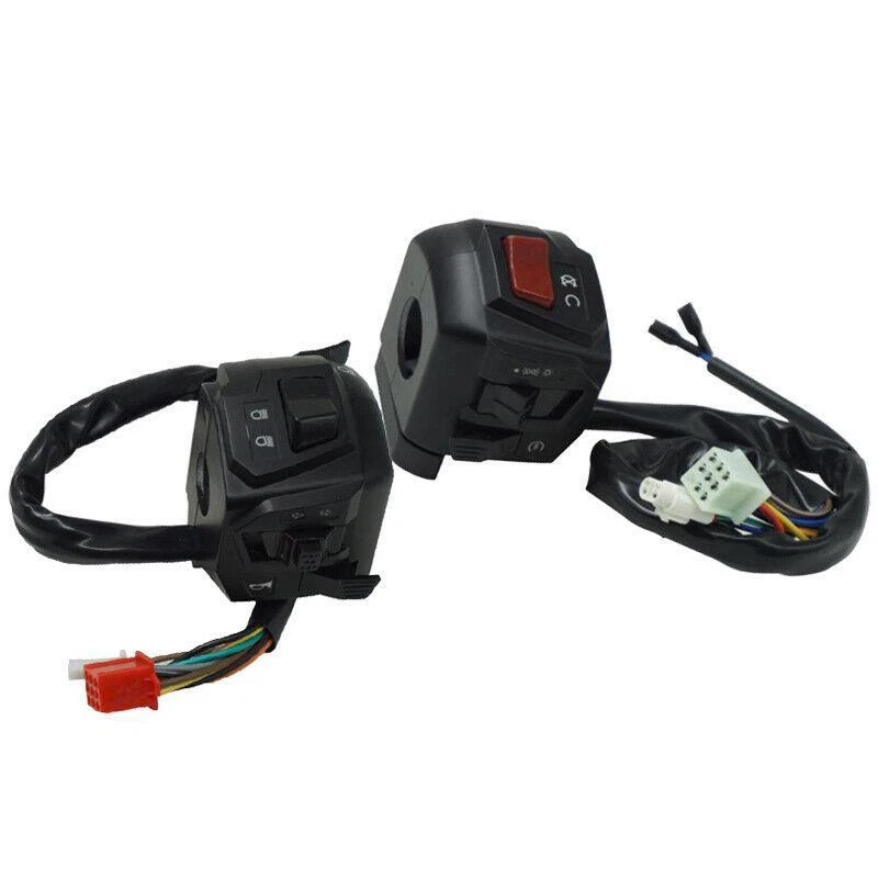 2x Interruptor de control de manillar de motocicleta 7/8" luz de señal de giro de bocina izquierda y derecha Foto 2 de 4