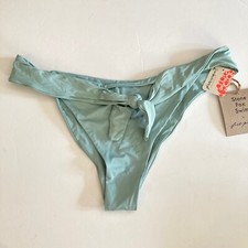 NWT Stone Fox Swim x Free People Solid Tie Front Green Bikini Bottoms Sz XL