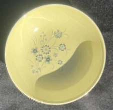 Taylor Smith and Taylor Bowl Fruit Yellow Luray Silver Mist VTG  5.25"