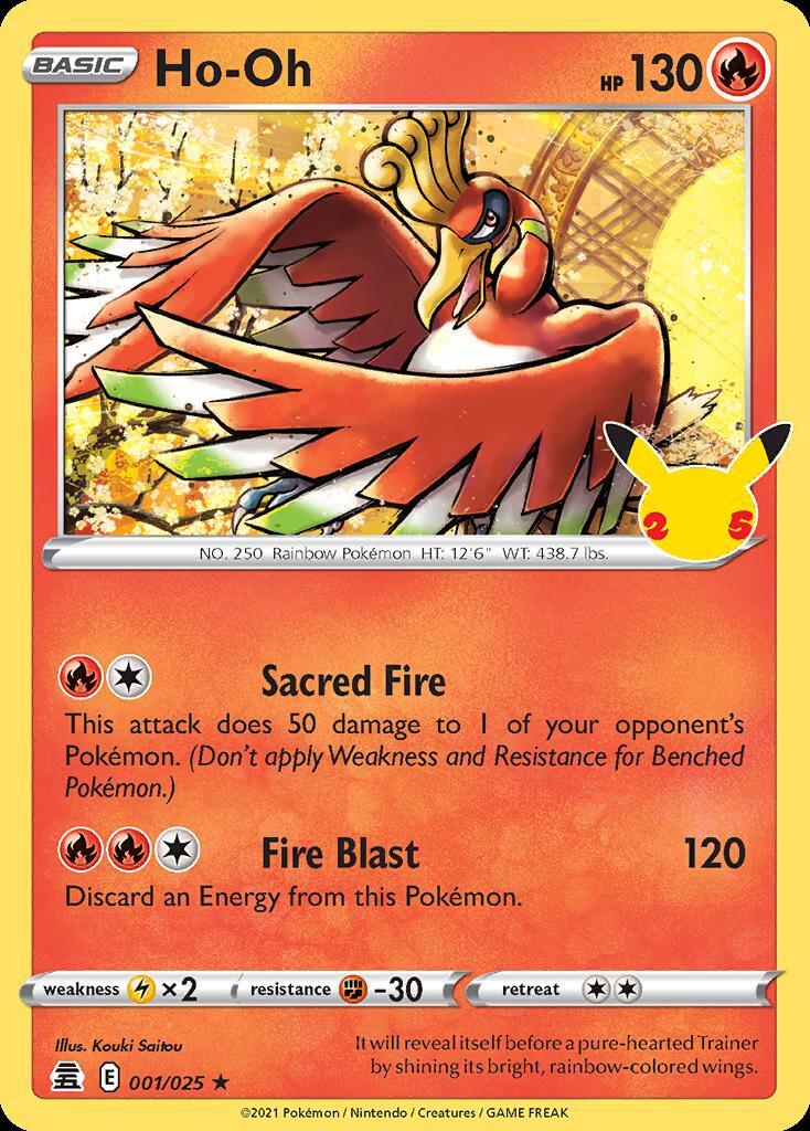 Pokemon Ho-Oh (1/27) Celebrations LP HOLO
