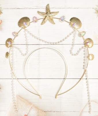 Mermaid halo crown, Gold Halo Crown, Seashell Hao Crown, Starfish Halo Crown Mermaid halo crown, Gold Halo Crown, Seashell Hao Crown  main image 2