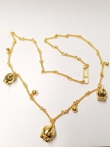 Authentic Aurelie Bidermann Virginia Bell Pendant Necklace 18k Gold-Plated