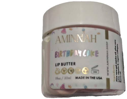 Aminnah Birthday Cake Lip Butter 1 oz , NEW and SEALED - Picture 4 of 4