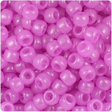 BeadTin Purple Glow 9mm Barrel Pony Beads 500pcs 