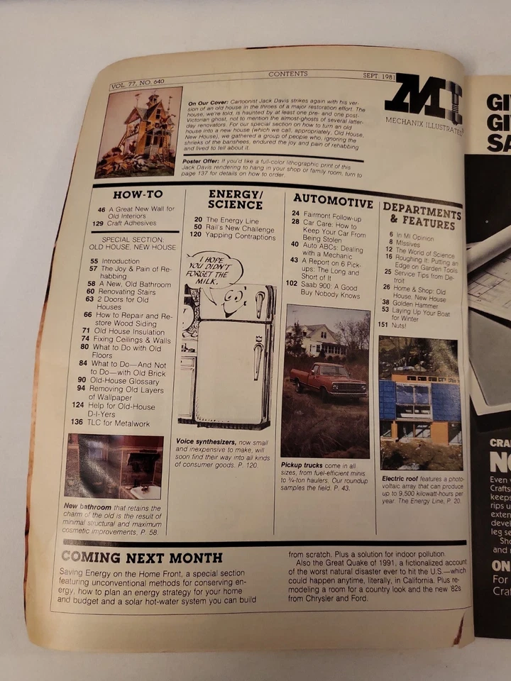 1981 September, Mechanix Illustrated Magazine, Energy Line, (CP392) Foto 2 de 3