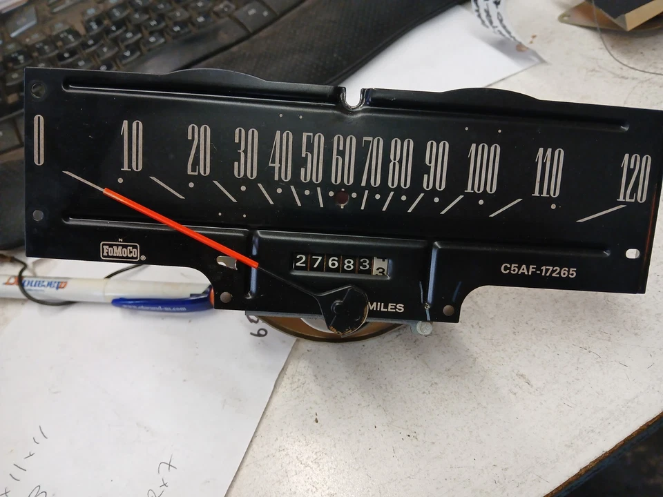 1965 1966 Ford Galaxie приборной панели кластер спидометр датчик объектива лицевой ободок LTD 7 OEM - Изображение 4 из 4