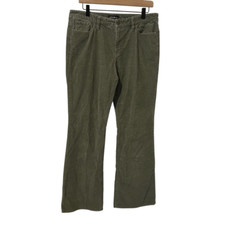 EDDIE BAUER Corduroy Pants Sz 12 Green straight Leg Preppy Academia boho hipster