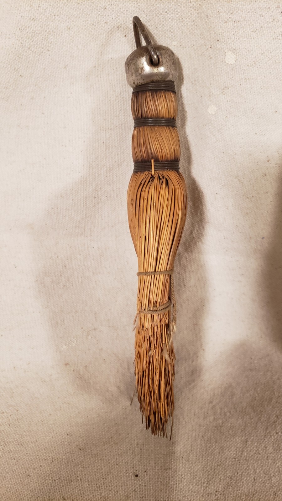 Vintage Hand Held Whisk Broom Metal Handle Antique Table Crumb Brush