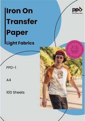 Transferpapier zum Aufbügeln für Tintenstrahldrucker für leichten Stoff A4 8,5x11, 100 Blatt