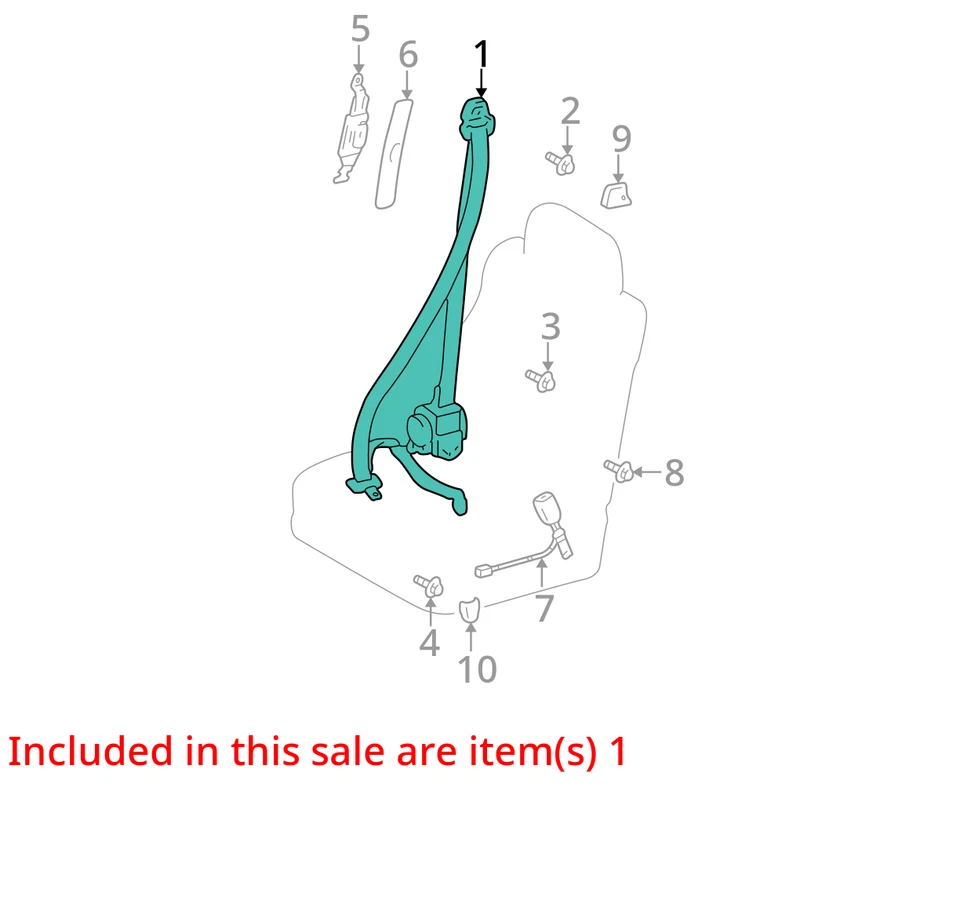 Seat Belt Front Bucket Passenger Retractor Fits 01-03 LEXUS RX300 716924 Foto 3 de 4