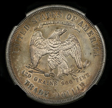 OFFERS WELCOME - 1875-S Trade Dollar- NGC UNC details cleaned - TONER -RARE