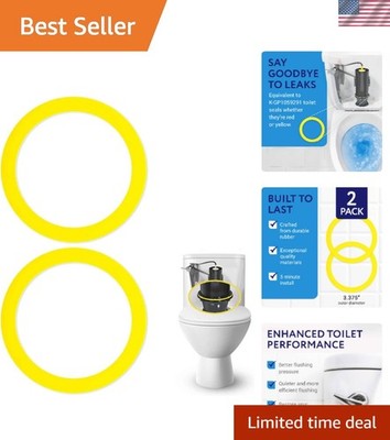 Universal Toilet Seal Replacement - 2 Yellow Gaskets for Enhanced Flushing Power