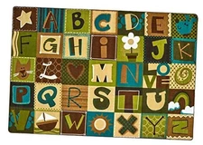  11724 KIDSoft Alphabet Blocks Literacy Classroom Seating Rug 4ft x 6ft 