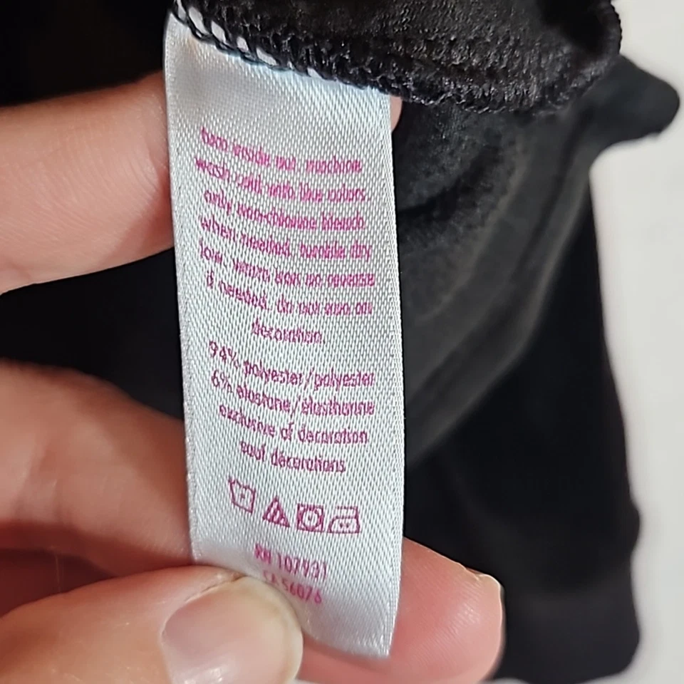 Sudadera con Capucha Justice Active Negra Gimnasta Pullover Crop Velour Talla 7 Foto 4 de 4