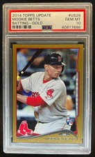 2014 Topps Update Mookie Betts RC Rookie Batting Gold /2014 PSA 10