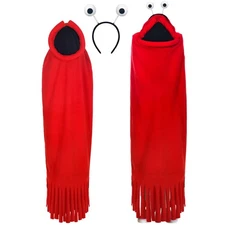 Breathffy Halloween Costume Set Red Cloak & Big-Eyed Headband Unisex