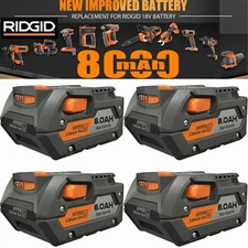 PACK For Ridgid R840087 8.0Ah Lithium Battery Rigid 18 Volt R840085 Power Tools