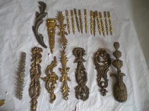 lot Vintage Ormalu Bronze Furniture hardware Fittings French salvaged parts