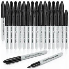 Nicecho Permanent Markers, Black Permanent Marker Pens, 30 Count Fine Point B...