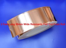 Copper Foil Tape REMNANTS Guitar shielding/Slug snail barrier 3 Feet 50mm wide
