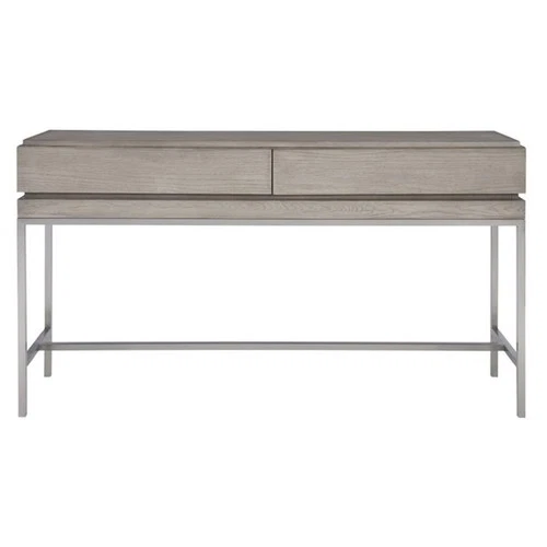 Uttermost Kamala Oak MDF and Stainless Steel Console Table in Mushroom Gray - Picture 1 of 8