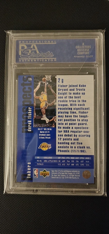 Derek Fisher 1996 Premier Prospects Los Angeles Lakers PSA 10 GEMA COMO NUEVA 🔥 🔥 Foto 2 de 2