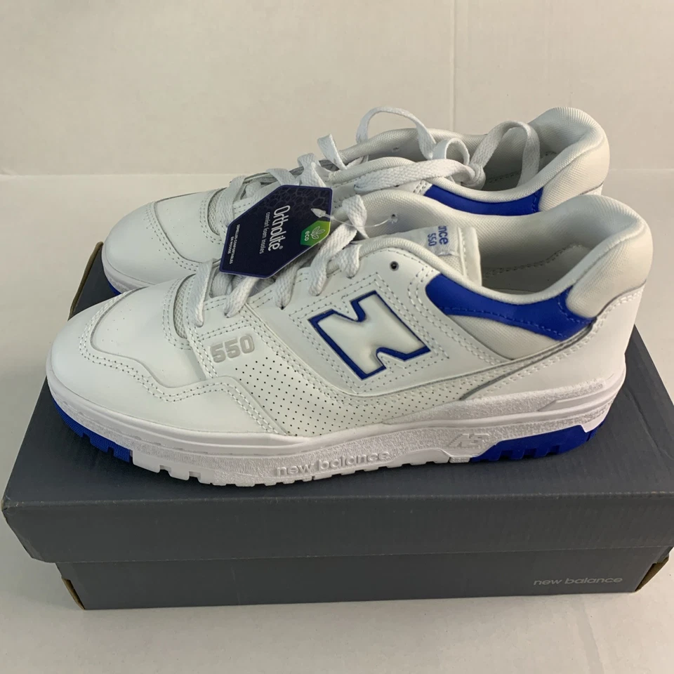 Men's Size 7 New Balance 550 White Cobalt Summer Fog BB550SWC Sneakers - Image 2 of 4