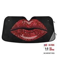 Woman Red Lips Glitter Car Windshield Sun Shade Foldable UV Multi Pattern 19