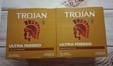 Lot of 4 - Trojan Ultra Ribbed Condoms Value Pack of 36 Each SEALED Exp 06/30