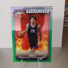 2024-25 Topps Chrome Green Refractor #192 Colby Jones Sacramento Kings