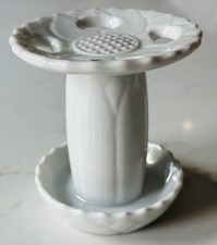 Vintage White Ceramic Daisy 4 Slot Toothbrush Holder