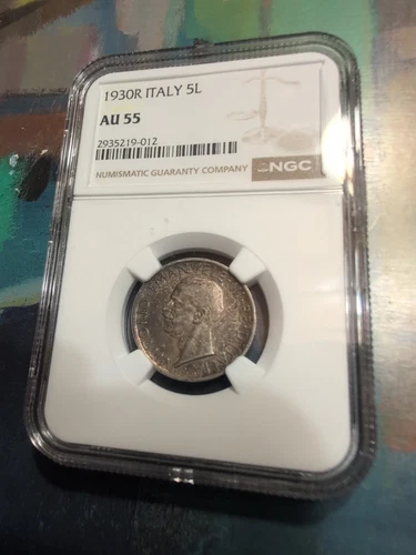 1930 R Italy 5 Lira Auction 55 NGC