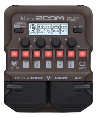 Zoom A1 FOUR Multieffekt Pedal für akustische Saiten- & Blasinstrumente Guitar