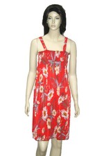 Womens Floral Print Dress Smocked Sundresses Sleeveless One Size S/M L/XL