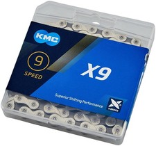KMC 9 Speed Chain X9 Silver 116 Link Stretch-proof MTB Bicycle Road Univesal UK