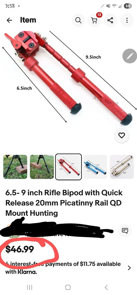 Interruptor de correa de 6 disparos Steel Strike bípode mira de punto rojo y codicia empuñadura adicional Foto 2 de 4