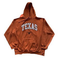 Vintage Texas Longhorns Hoodie Sweatshirt Mens Large Orange College Football Y2K