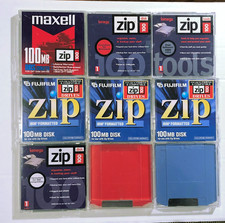9 iomega Zip 100 IBM Formatted 100 MB Disks in Cases