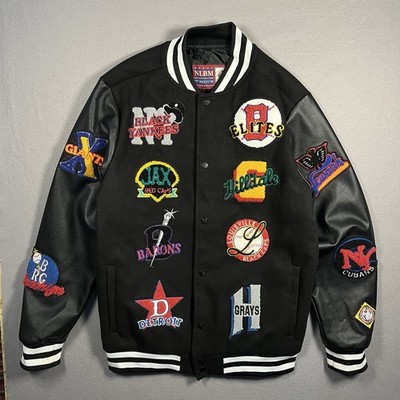 Negro League Baseball Jacke Varsity schwarz Retro Herren Medium sehr guter Zustand NLBM