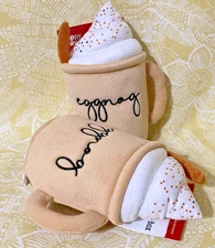 ZippyPaws Holiday 2-Pack EGGNOG Mug Cup Squeaky Dog Pet Toy New -FREE SHIPPING-