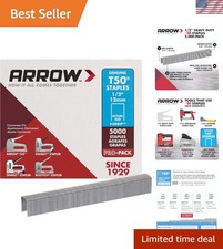 Arrow 508IP Heavy Duty T50 1/2-Inch Staples - 5000 Pack for Upholstery & Crafts