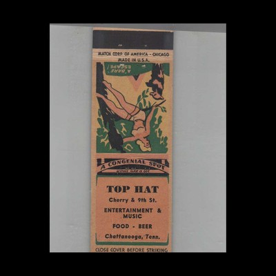 Matchbook Cover 1939 Mad Cap Maids Pin Up Top Hat Entertainment Chattanooga, TN