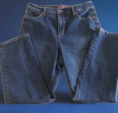 Gloria Vanderbilt Jeans Womens 12 SHORT Blue Denim AMANDA Straight Retro Stretch
