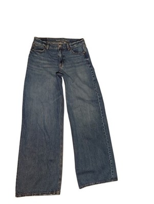 American Eagle Womens Low Rise Ultra Wide Leg Jeans Size 6 Blue Denim Western