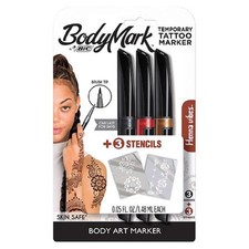 BIC BodyMark Temporary Tattoo Markers, Premium Brush Tip, Skin-Safe, Long-Lastin