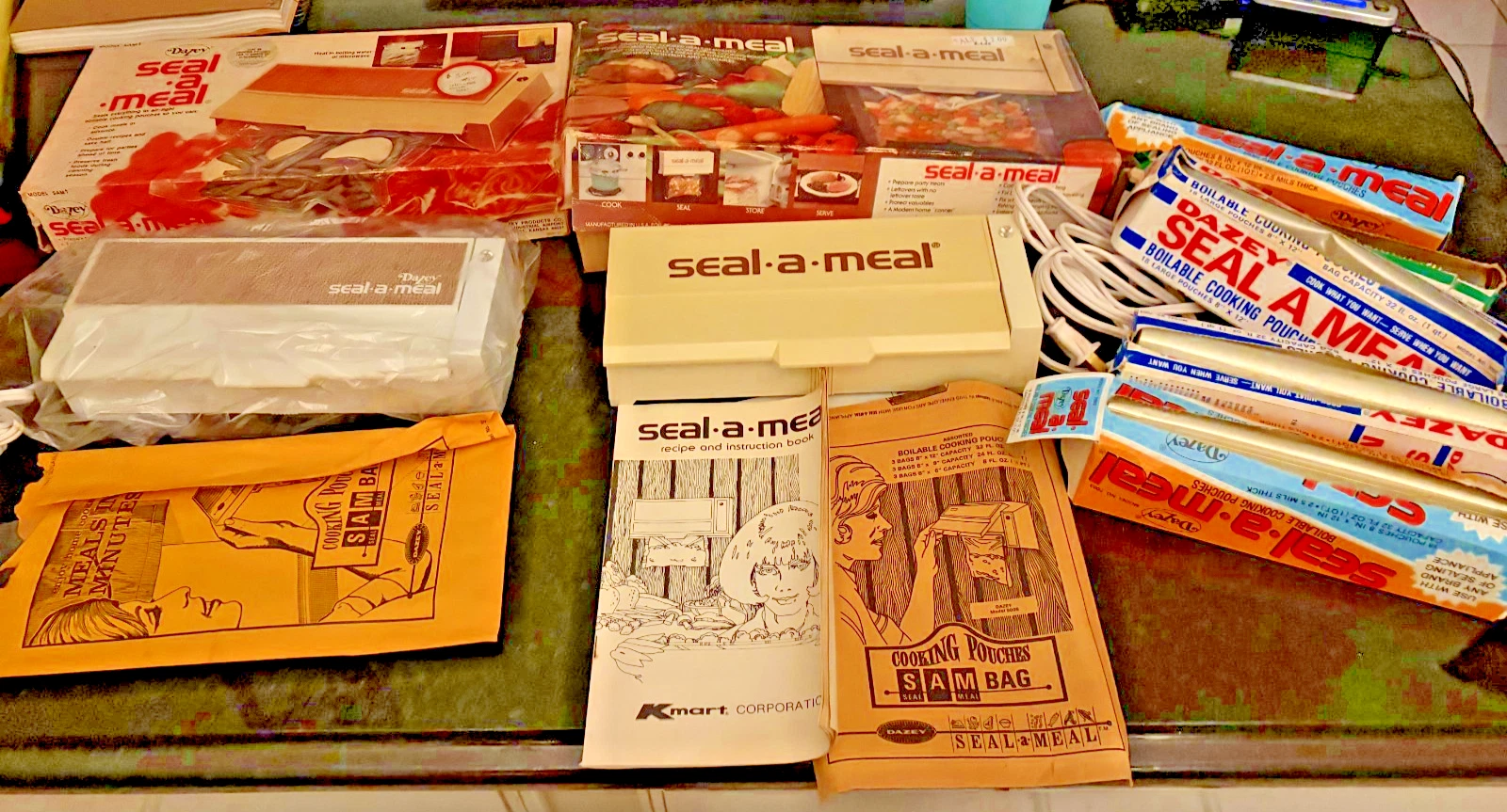Vintage Dazey Seal-A-Meal Vacuum Sealer Lot Kmart Bags Boxes Manuals