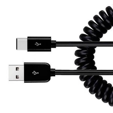 For Galaxy A13/A14/A15/A16/A17 - USB Cable Coiled Type-C Charger Cord USB-C
